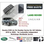 Resolve KVM via VIn Number Service for JLR Vehicles 2010 to 2020+  for Locksmiths Independent Workshops Worldwide Service, image 