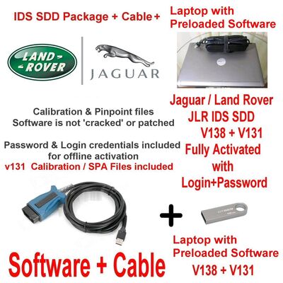 Jaguar Land Rover Diagnostics kit IDS SDD JLR 131 +138 + Cable + Laptop Deal
