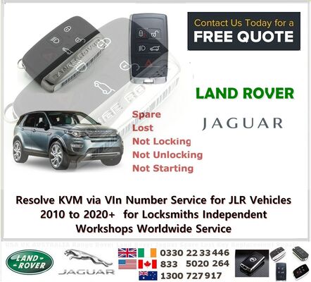 Resolve KVM via VIn Number Service for JLR Vehicles 2010 to 2020+  for Locksmiths Independent Workshops Worldwide Service, image 